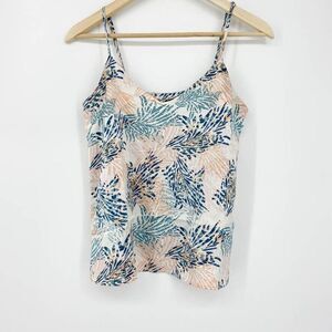 Forever 21 Women's Cami Leaf Print‎ Satin Sleeveless Tropical Thin Size Small